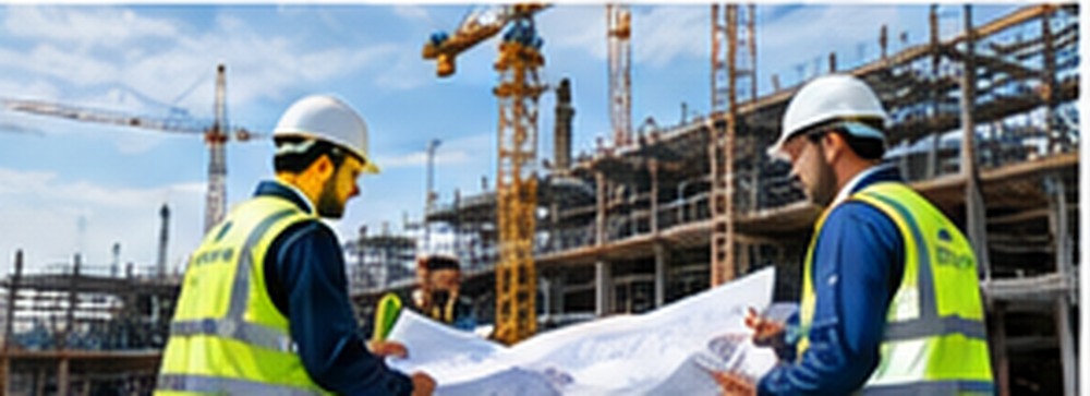 Project team discussion and coordination at an industrial site